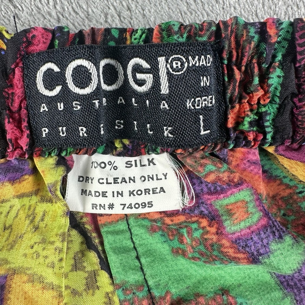 Rare Authentic Coogi Australia 100% Silk Shorts L Multicolor Abstract 90s Hiphop - Picture 3 of 9